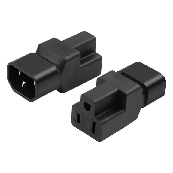 Strhowill (2Pack) IEC320 C14 Male to Nema 5-15R Power Converter Adapter,C14 to 5-15R PDU USA UPS Extension Power Plug Adapter,Male-Female