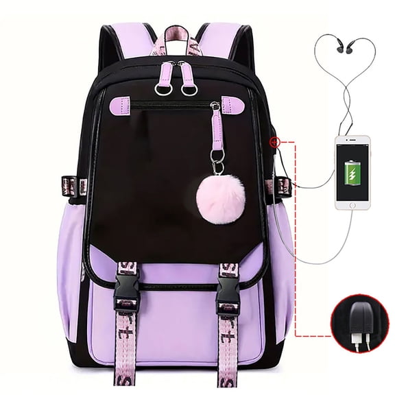 Kcolen Travel Backpacks Large Capacity School Backpack for With USB Charging Port Sport Leisure Daypack for Ages 10 To 18