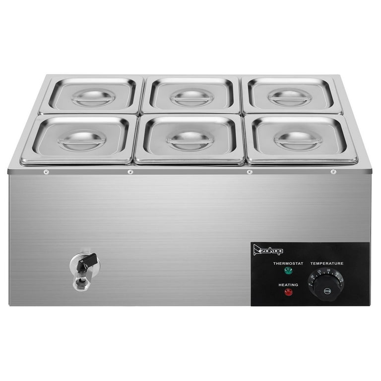 Ktaxon 6-Pan Commercial Food Warmer, Professional Stainless Steel