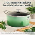 thumbnail image 2 of Granitestone Diamond 5 Qt Nonstick Stock Pot Soup Pot Pasta Pot Stew Pot with Tempered Glass Lid-Oven & Dishwasher Safe, Green, 2 of 6