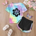 thumbnail image 2 of Girls Summer Outfits 2 Piece Tie-Dye Short Sets Casual T-Shirt and Shorts Set Cute Clothing Sets Teen Outfits Sets, 2 of 5