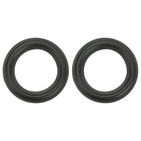 Uxcell 2 Pcs 3 Inch Rubber Speaker Edge Surround Rings 74.5x48.5mm(IDxOD) Perforated Subwoofer Rings Replacement Parts for Speaker Repair or DIY Black