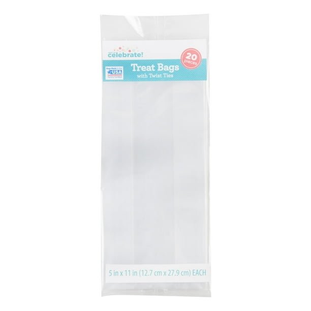 Way to Celebrate Treat Bags With Twist Ties, Clear, 20 Count Walmart