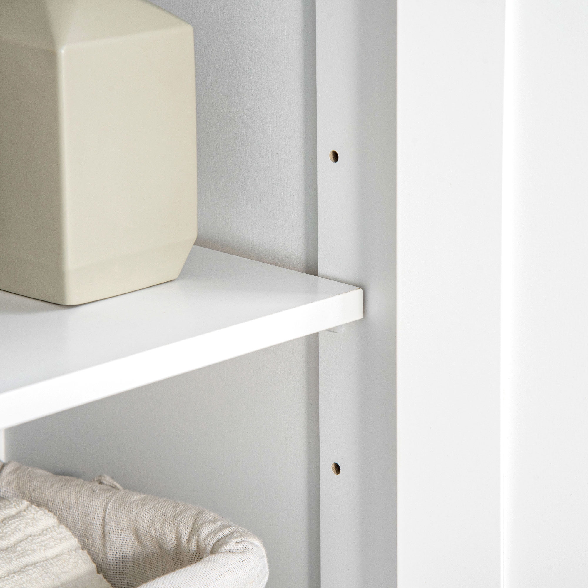 kleankin Freestanding Bathroom Storage Cabinet, Floor Cabinet with 2 Drawers, Adjustable Shelf, for Bathroom, Living Room or Entryway, White