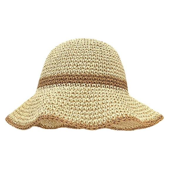 Women's Straw Sun Hat Wide Brim Boater Hat For Outdoor Beach Summer Fishing Gardening Breathable Lightweight