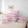 thumbnail image 5 of Homewish Cartoon Jungle Bear Bedding Comforter Set 7 Pieces, Girly Pink Xmas Tree Full Bedding Set, Teens Kids Girls Women Reversible Fitted Sheet Flat Sheet, Super Cozy Room Decor, 5 of 7