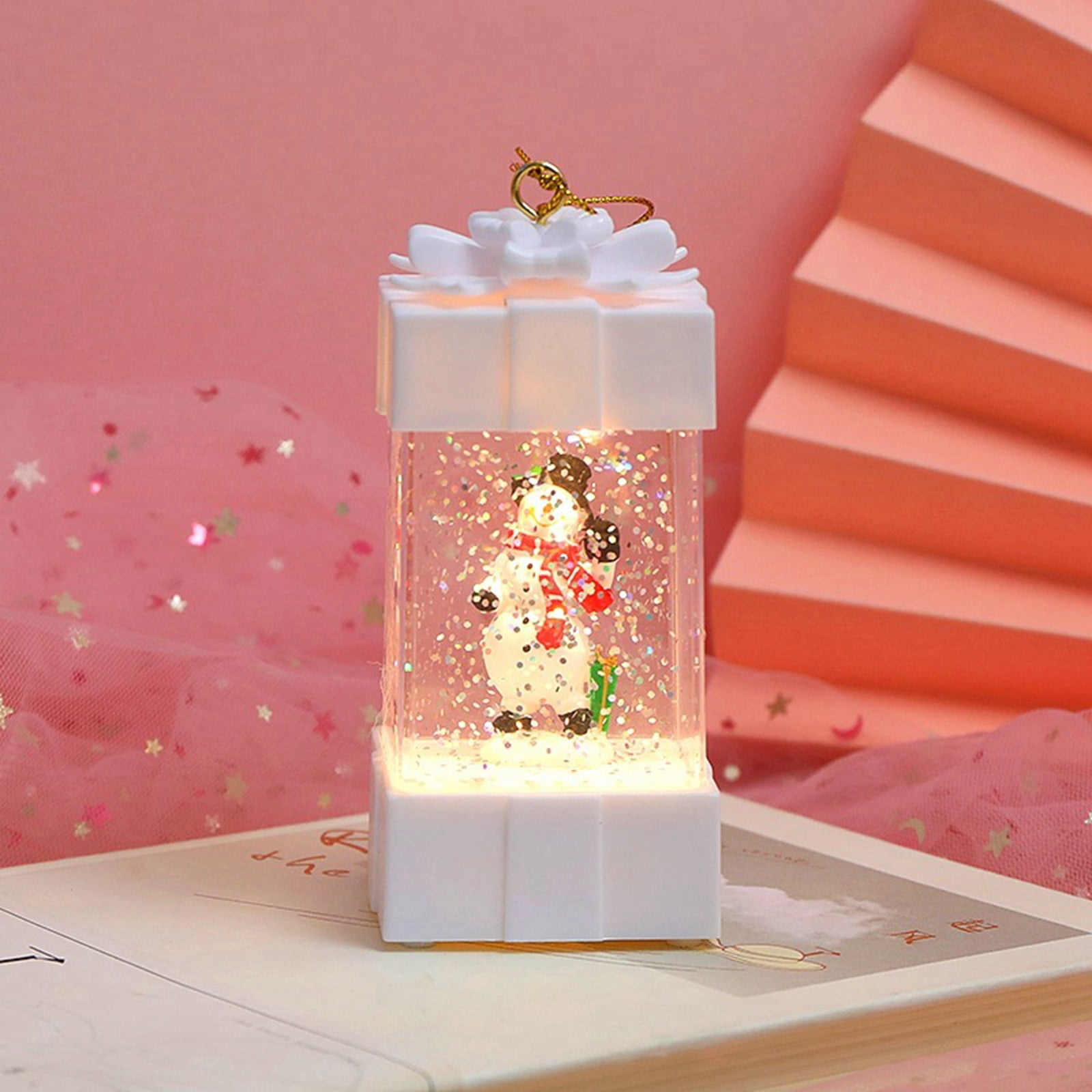 Edchen Christmas Snowflake Lights Snowman Snow Box Personality