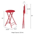 thumbnail image 5 of Trademark Home Backless 24-inch Folding Stool with 225lb Capacity (Red), 5 of 9
