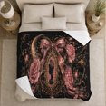 thumbnail image 4 of Rose Framed Cameo With Bows and Crescent, Soft Flannel Blanket with Victorian decorative motif Ornament Print, Housewarming Gift and Home Decor for Bedroom and Living Room, 4 of 7