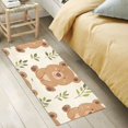 thumbnail image 3 of Bath Mat Soft Plush Non-Slip Absorbent Bathroom Rugs 39"x20" Cartoon Bear and Leaf, 3 of 8