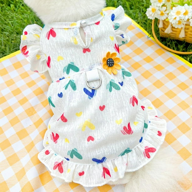 Mom's Best Vestido de princesa para perros y gatos pequeños, vestidos florales de verano, 11.8 x 7.8 pulgadas, ropa para mascotas para primavera, verano y otoño.