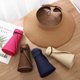 thumbnail image 4 of Sombrero de paja con visera ancha para mujer - Gorra plegable de playa para el verano con banda antisudor, 4 of 5