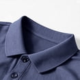 thumbnail image 5 of Mens Polo Shirts Short Sleeve Collared Shirts Button Casual Basic Lightweight Polo Sweater Solid Color Golf Shirt,Blue L, 5 of 5