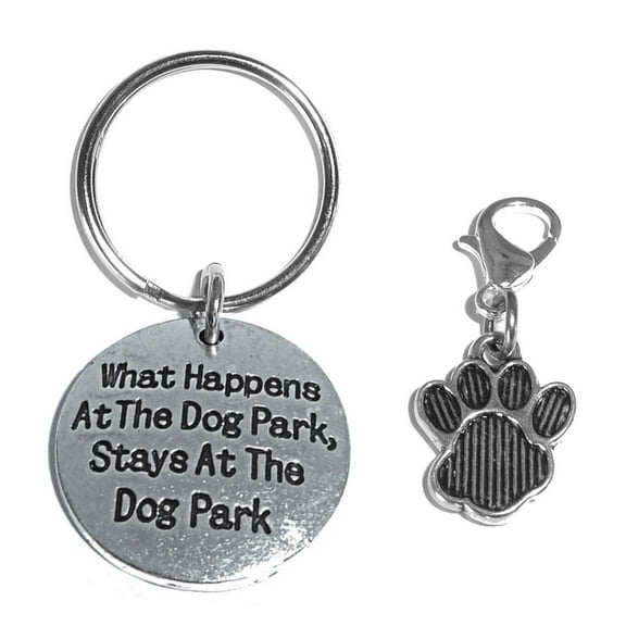 Hidden Hollow Beads Custom Pet Dog and Cat Tags, Funny Cute Sayings for Your Pet's Collar. For Pet Lovers. (What Happens at The Dog Park, Stays at The)