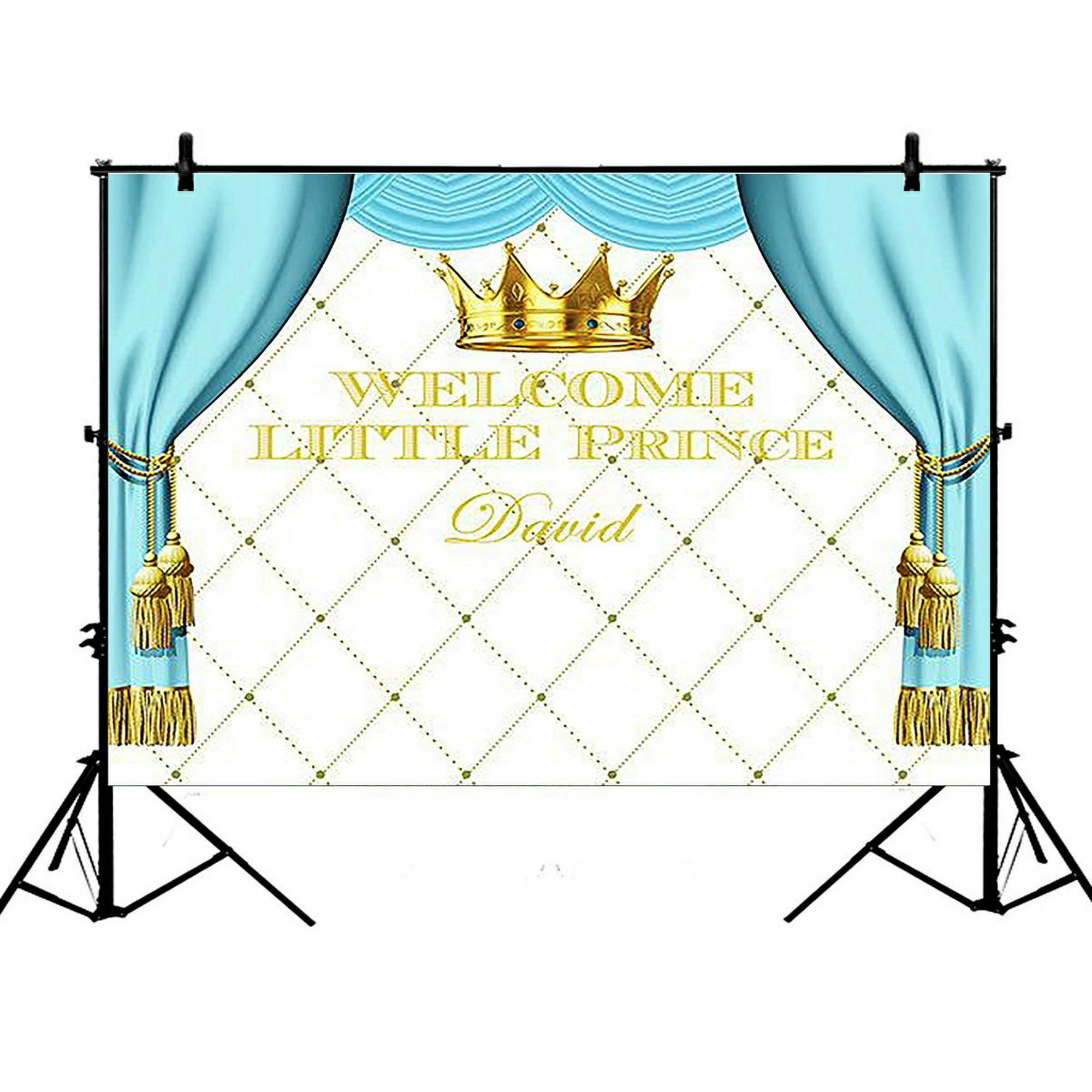 Gckg 7x5ft Golden Imperial Crown White Pink Blue Curtains 1st