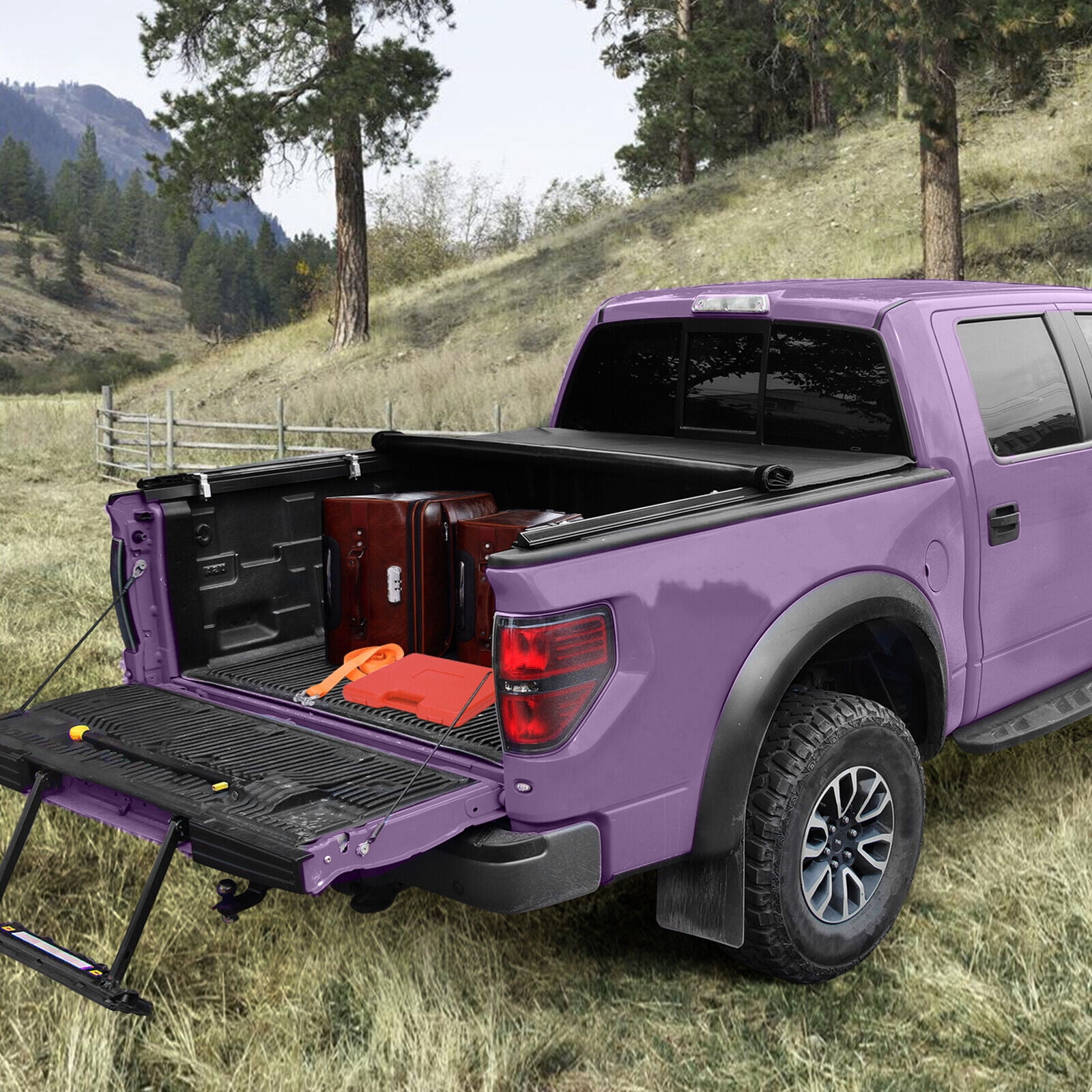 RVNI 5.8 ft Bed Soft Roll up Truck Bed Tonneau Cover for 2014-2018 Silverado Sierra 1500