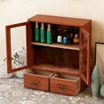 thumbnail image 3 of Wooden Desktop Storage Cabinet, Handmade Wooden Jewelry Box  for Office, 3 of 8