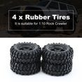 thumbnail image 4 of BJYX 4Pcs Black 1:10 RC Car Rubber Tires & Wheel Rims for Off Road RC Crawler Buggy, 4 of 15