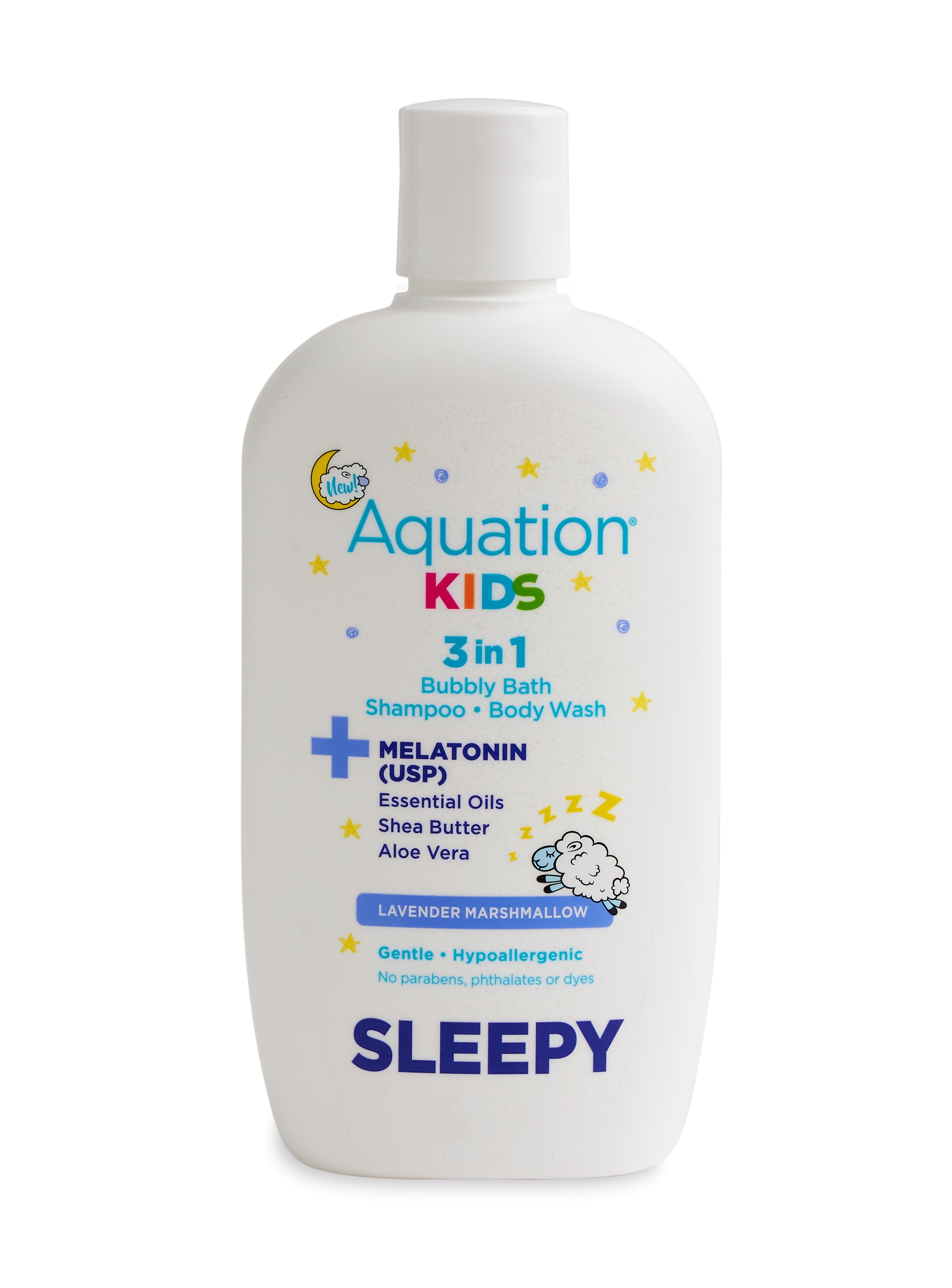Aquation Kids 3-in-1 Bubbly Bath, Shampoo and Body Wash with Melatonin, 15.6 oz