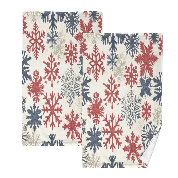 BZSMCE Face Towel Hand Towel Bath Towel Cotton Bath Towel Sets Hand Bath Towels Fashion Red White and Blue Snowflakes Pattern