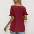 thumbnail image 7 of Mittory Womens Tops Casual V Neck Ruffle Sleeve T Shirts Babydoll Loose Fit Peplum Tops, 7 of 7