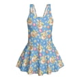 thumbnail image 7 of FOR U DESIGNS Girls' Sleeveless One-Piece Swimsuit Quick Dry Hawaiian Swimwear with Skirt Toddler Girls Swimsuit Easter Gifts for 3T-13Y, Rabbit Daisy Easter Egg, 7 of 7