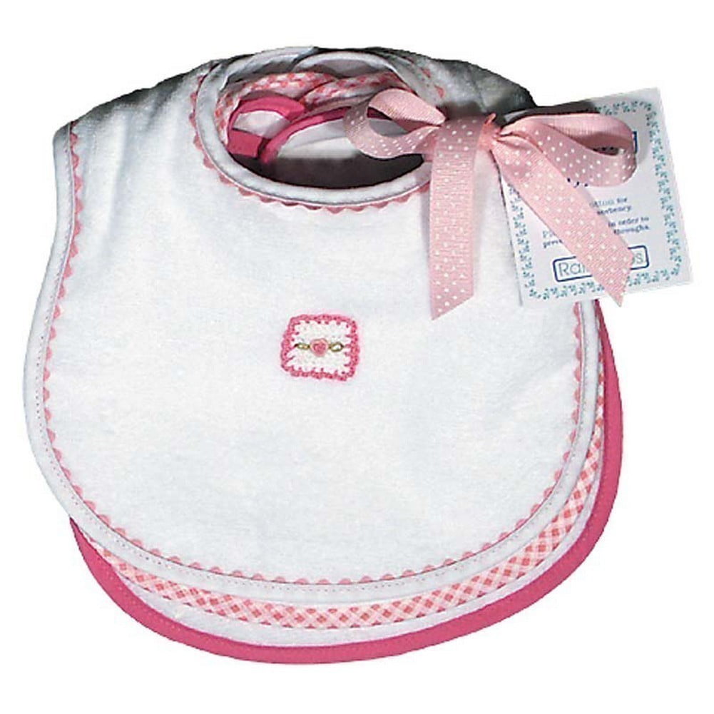Raindrops Baby Girls Pastel Teething Bib Set, White Pink by Raindrops