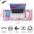 thumbnail image 5 of Long Mouse Pads for Desk,Pink French Bulldog Love Heart Desk Mats on Top Of Desks, Desk Mouse Pad Extra Large with 3mm Non-Slip Base and Stitched Edge for Gaming,Office,Work,Home 31.5"x11.8", 5 of 6