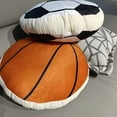 thumbnail image 3 of 1 Pcs Plush Soccer Ball Pillows，Fluffy Soft Stuffed Sports Throw Pillows Cute Soccer Ball Shaped Cushions for Bedroom Nursery Room Decoration, 3 of 5