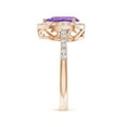 thumbnail image 3 of ANGARA Natural 1.05 Ct. Amethyst with Diamond Halo Ring in 14K Rose Gold for Women (Ring Size: 6.5), 3 of 9