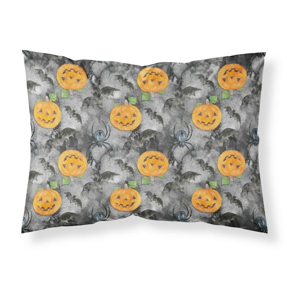Watecolor Halloween Jack-O-Lantern Bats Fabric Standard Pillowcase