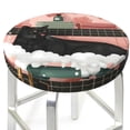 thumbnail image 3 of Lsque Black Cat Pink Bathroom Pattern Round Bar chair cushion covers Velvet Fabric Premium Comfort Protects from Scratches and Stains for 14-17 Inch Chair-13 inch, 3 of 7