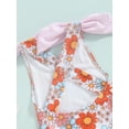 thumbnail image 5 of Bagilaanoe Toddler Baby Girl One-Piece Swimsuit Floral Print Sleeveless Rompers Swimwear 18M 24M 3T 4T 5T 6T Kids Ruffle Bathing Suit, 5 of 8