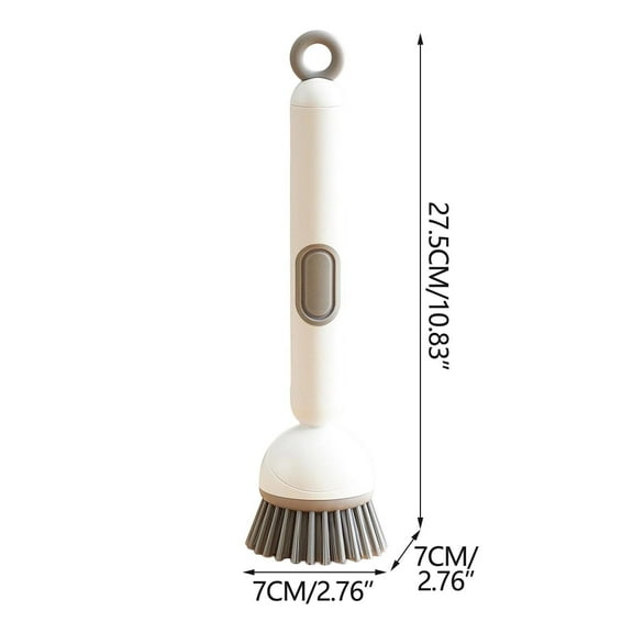 TACILIP Kitchen Long-Handled Cleaning Brush Liquid-Adding Multi-Functional Non-Stick Oil- Rotary Pot Brush, Cleaning Supplies