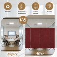 thumbnail image 5 of Vintage Dark Red Window Privacy Film, Farmhouse Retro Solid Color Linen Texture Static Cling UV Sun Blocking Heat Control Window Tint, Non-Adhesive One Way Windows Privacy Cover 23.6''x59'', 5 of 7