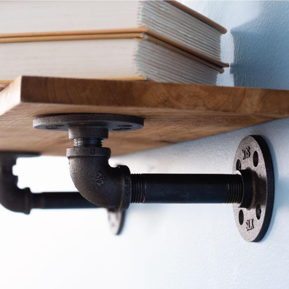 1/2 In X 4 In Double Flange Shelf Bracket, 4 Pack