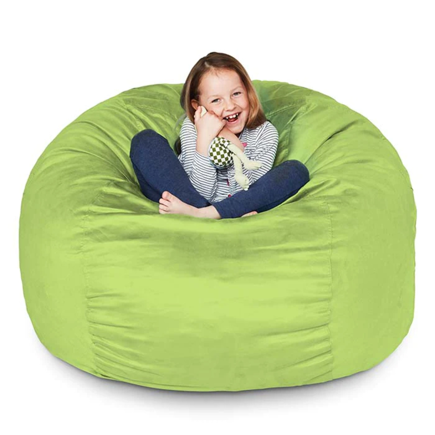 Giant Bean Bag Chair for Kids Adults, 6ft 7ft Bean Bag Chair, Washable  Jumbo Bean Bag Sofa Sack Chair Large Lounger Faux Fur Cover for Dorm Family