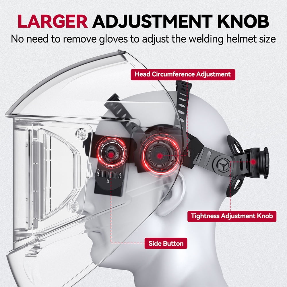 ARCCAPTAIN Welding Mask, Automatic Dimming and Wide Field of View, Suitable for Grinding, Cutting, and Welding