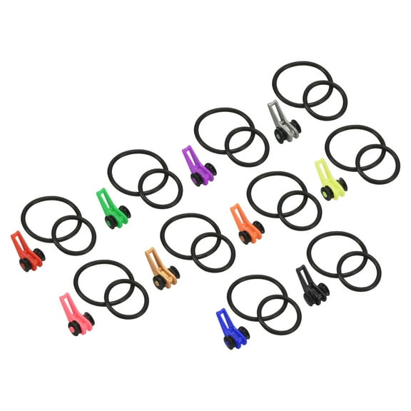 Uxcell Plastic Fishing Hook Keeper Holder with 2 Size Rubber Rings, 10 Colors 20 Pack