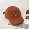 thumbnail image 2 of XFeng Beige Double Linked Heart Embroidery Baseball Cap, Solid Light Cream Adjustable Sweet Women Casual Dad Hat, 2 of 3