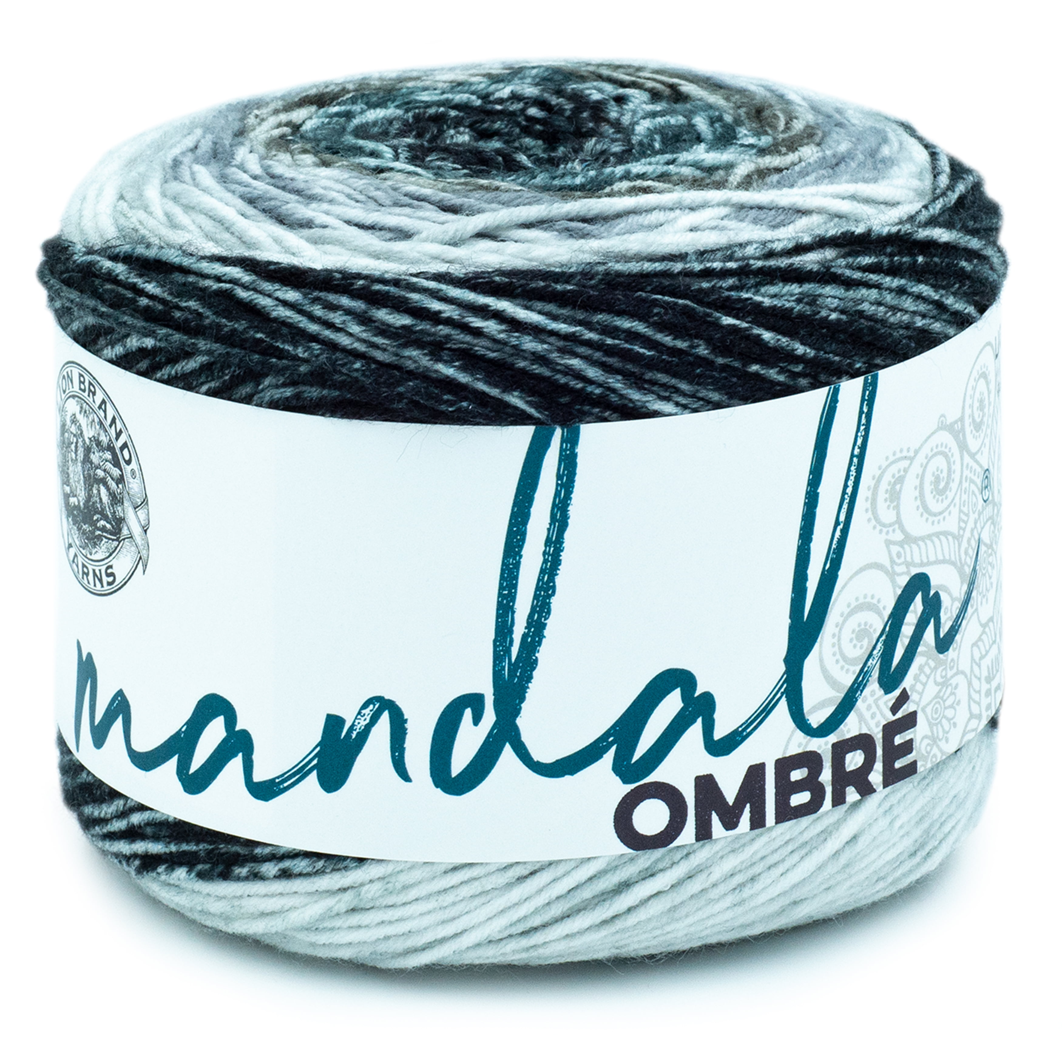 Lion Brand Yarn Mandala Ombre Cool Ombre Cake Medium Acrylic Multi-color Yarn