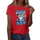 thumbnail image 1 of Pop cazadora para niña Demon Hunters Round-Neck Printed Anime Trio Poster T Shirt （Red）, 1 of 3