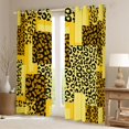 thumbnail image 2 of Manfei Leopard Patchwork Blackout Curtains Set of 2 (52x84 Each), Cheetah Print Curtain, Yellow and Black, 2 of 6