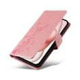 thumbnail image 6 of Compatible with iPhone 15 Plus Wallet Case with Card Holder & Cash Slot [RFID Blocking],Wallet Wristlet Pressed Butterfly Flower PU Leather Magnetic Flip Folio Cover for Women Men,Pink, 6 of 10