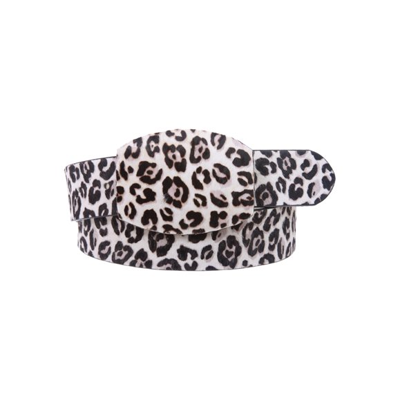 Snap On Leopard Print Animal Fur Fashion Belt