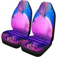 thumbnail image 2 of POGLIP Set of 2 Car Seat Covers Summer Party Holiday Tropical Sun Palm Leafs Multicolor Abstract Universal Auto Front Seats Protector Fits for Car,SUV Sedan,Truck, 2 of 5
