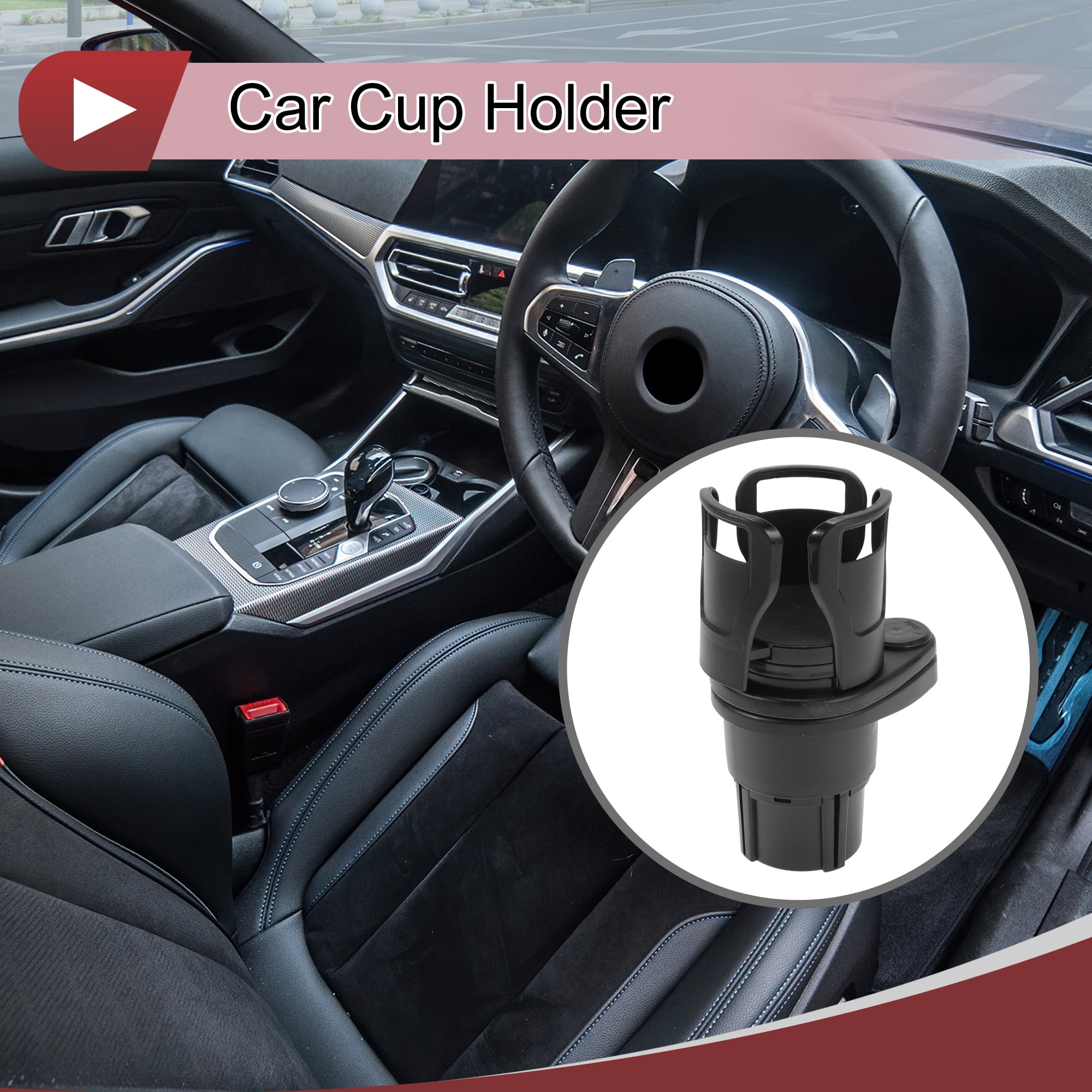 Unique Bargains 2 in 1 Car Cup Holder 360 Rotating Cup Holder Extender