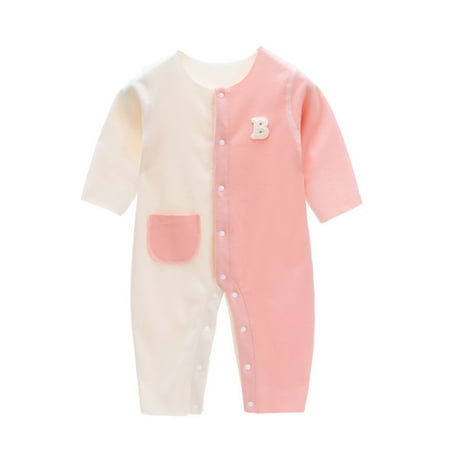 

ZHAGHMIN Kids Winter Pajamas Babys Girls Boys Patchwork Spring Winter Pocket Letter Long Sleeve Romper Jumpsuit Clothes Baby Boy Summer Clothes 6-9 Months Toddler Fringe Romper 12 Month Baby Romper