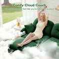 thumbnail image 6 of 3-Seat Modular Sectional Couch,Soft Chenille Fabric High-Density Foam Ergonomic Design,High Quality Wooden Base,Green, 6 of 13