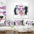 thumbnail image 4 of Designart Lovely Dog with Pink Heart Glasses - Contemporary Animal Throw Pillow - 12x20, 4 of 5